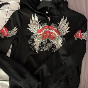 Cropped Y2k Black hoodie